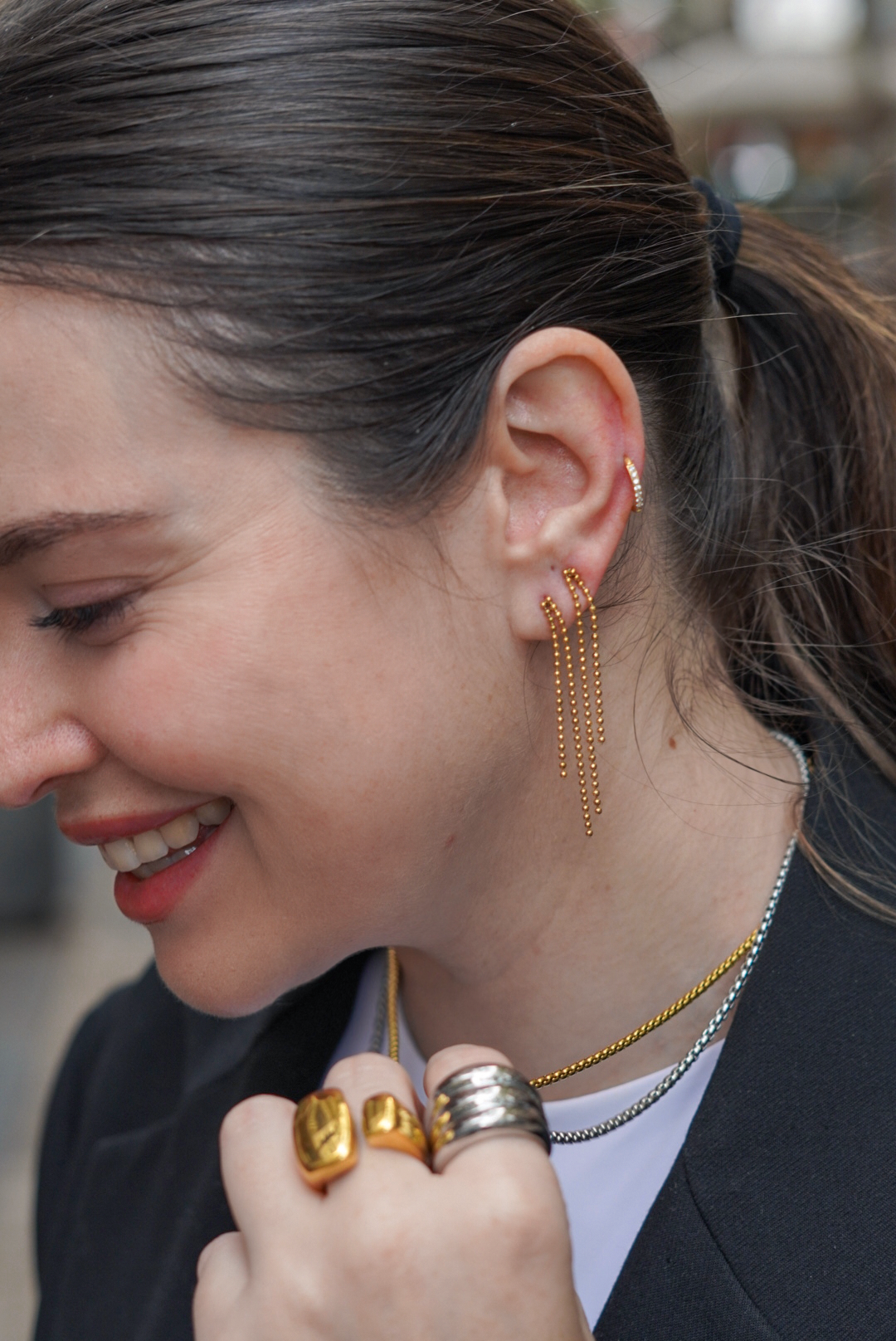 Piercing Aro Circonita Dorado