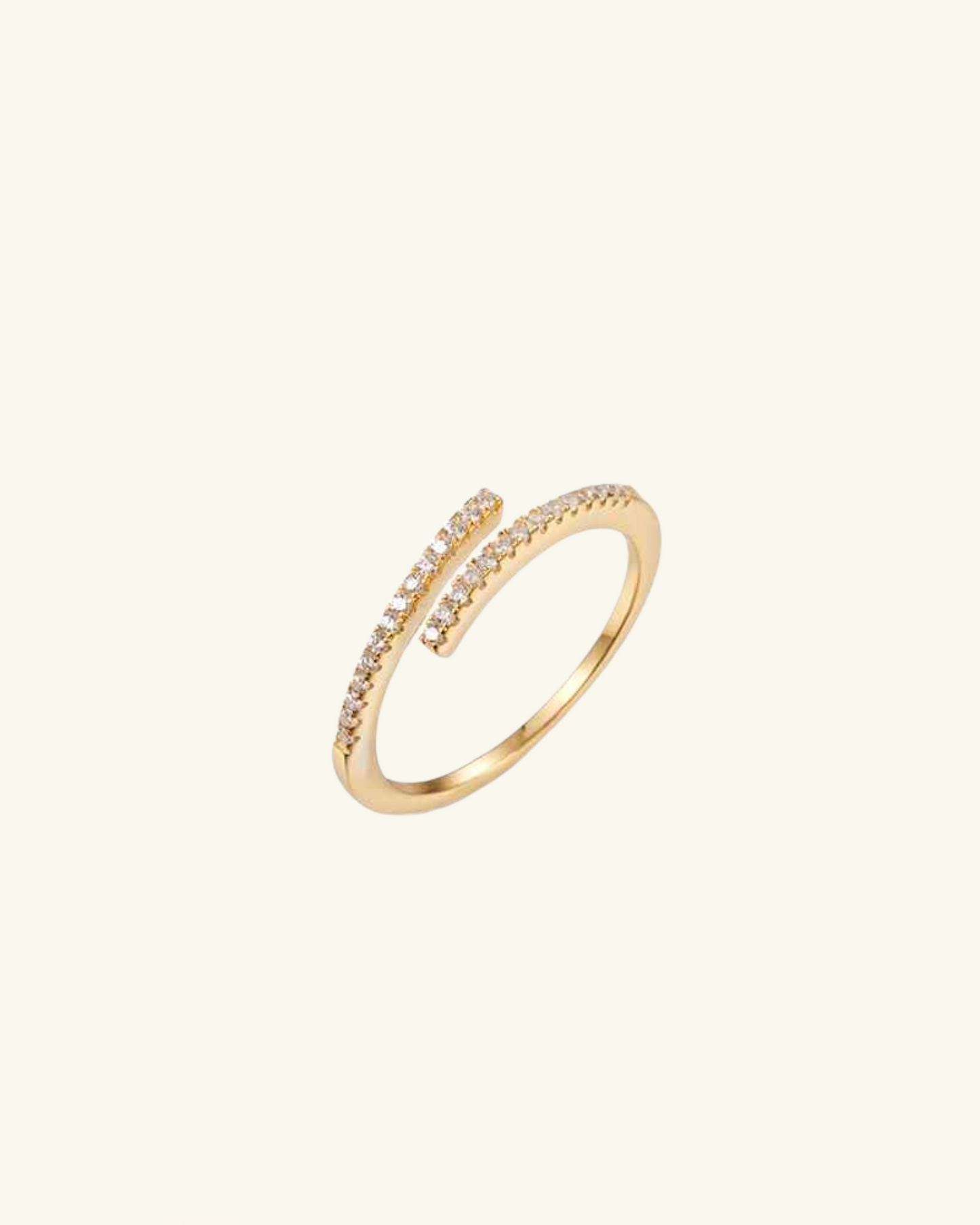 Anillo Circonita Abierto Dorado