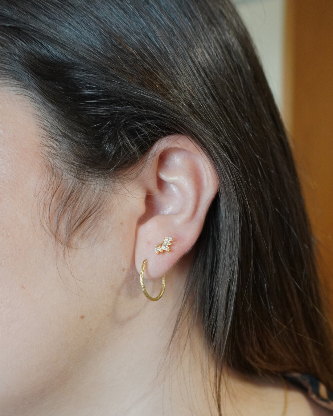 Piercing Abanico Dorado con Circonitas