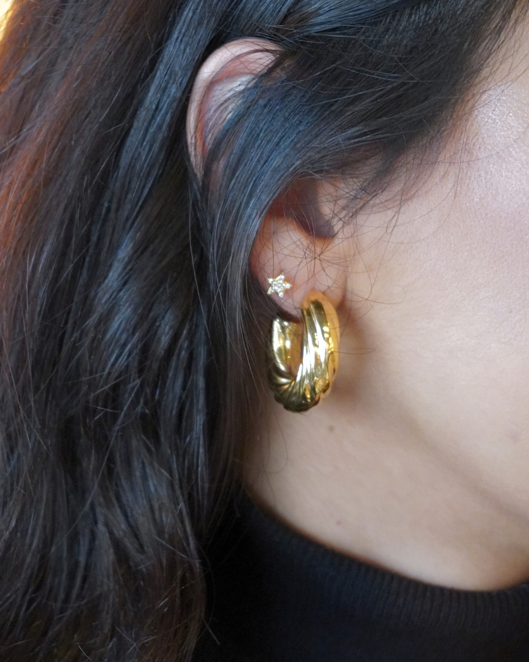 Piercing Estrella Dorada con Circonitas