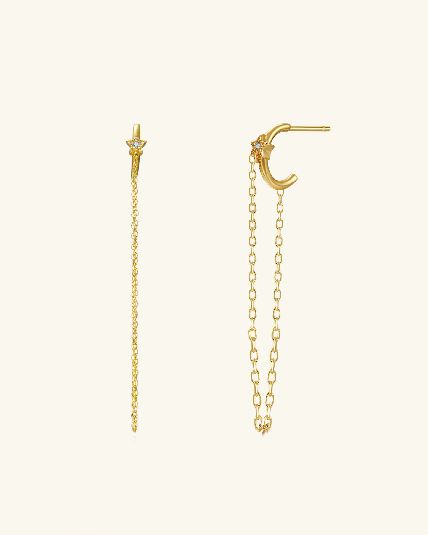 Pendientes Aro Cadena Dorado