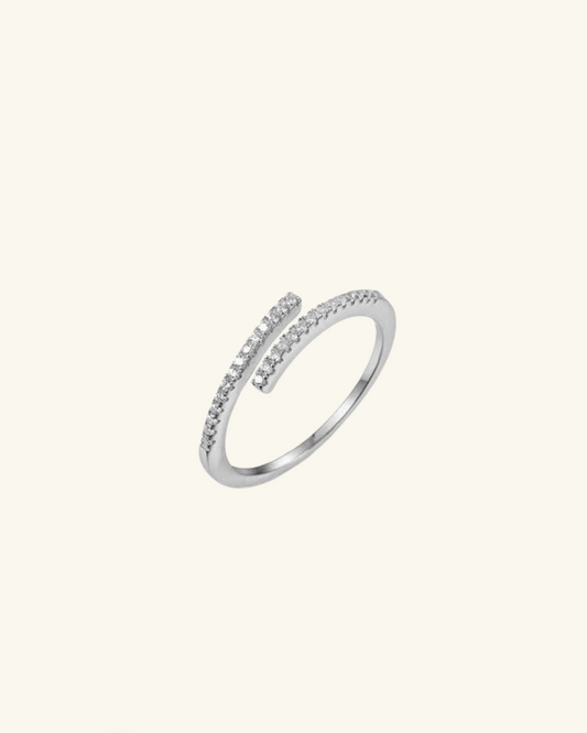 Anillo Circonita Abierto Plata